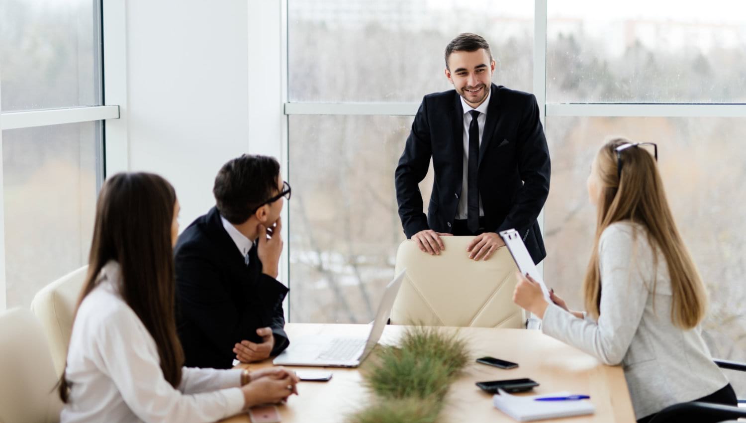 group of people on meeting